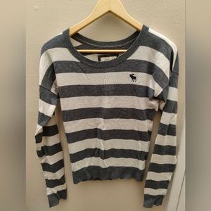 A&F Long Sleeve Grey Striped Tee